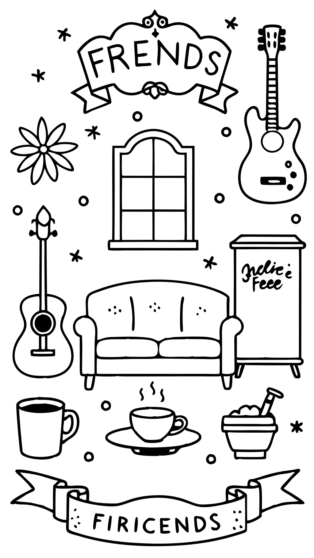 f.r.i.e.n.d.s coloring pages